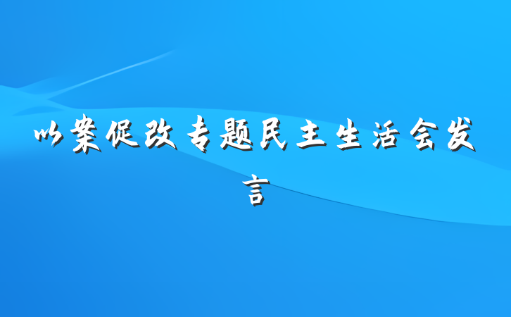 以案促改专题民主生活会发言