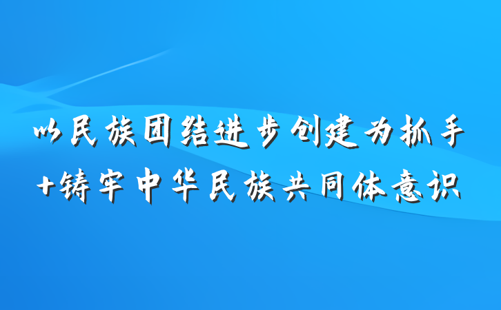 以民族团结进步创建为抓手 铸牢中华民族共同体意识