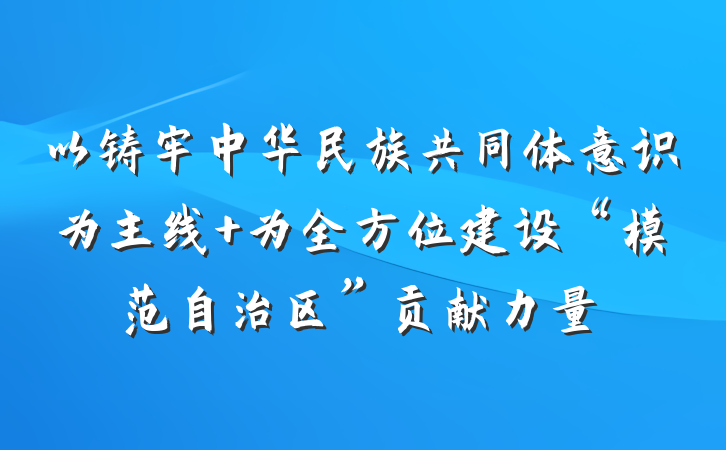 以铸牢中华民族共同体意识为主线 为全方位建设“模范自治区”贡献力量