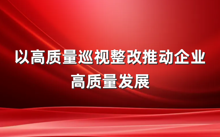 以高质量巡视整改推动企业高质量发展
