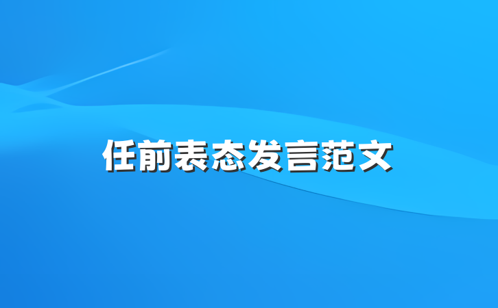 任前表态发言范文