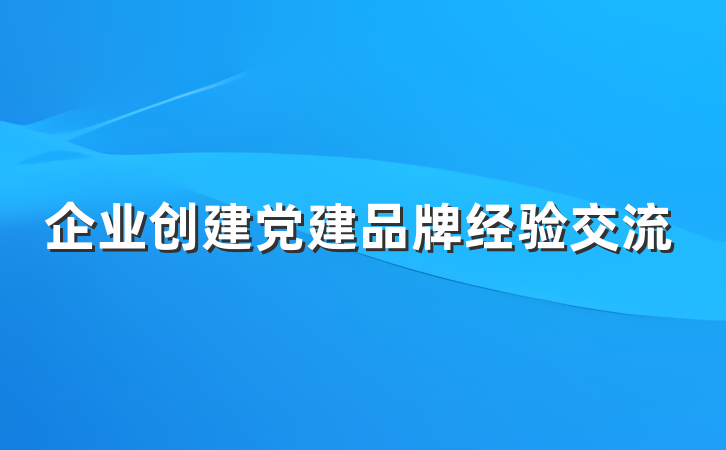 企业创建党建品牌经验交流