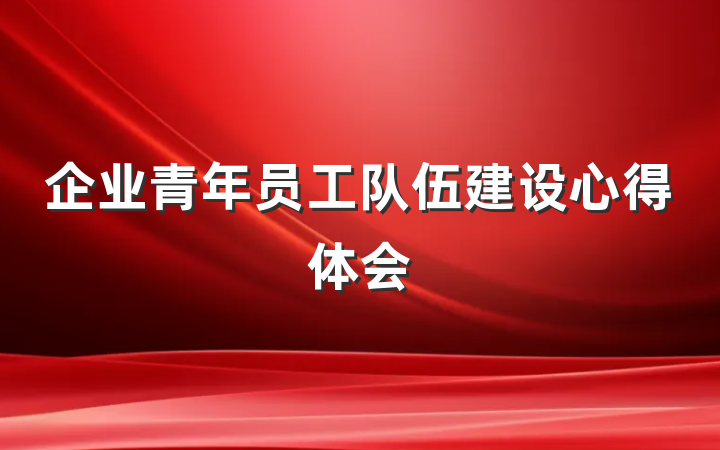 企业青年员工队伍建设心得体会