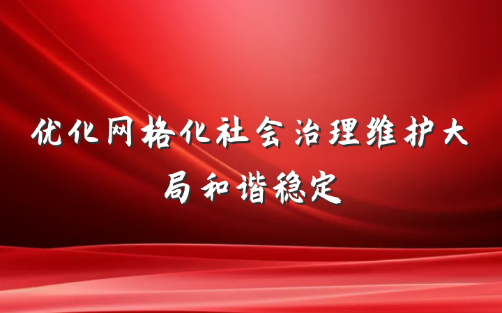 优化网格化社会治理维护大局和谐稳定