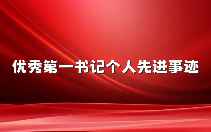 优秀第一书记个人先进事迹
