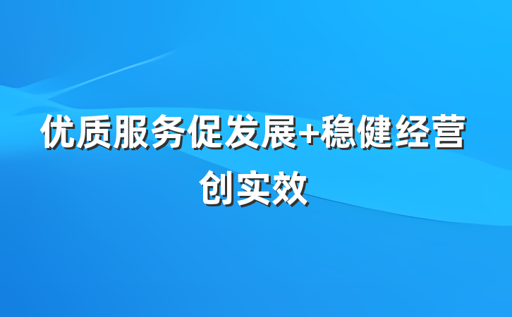 优质服务促发展 稳健经营创实效