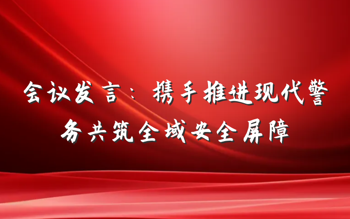会议发言：携手推进现代警务共筑全域安全屏障