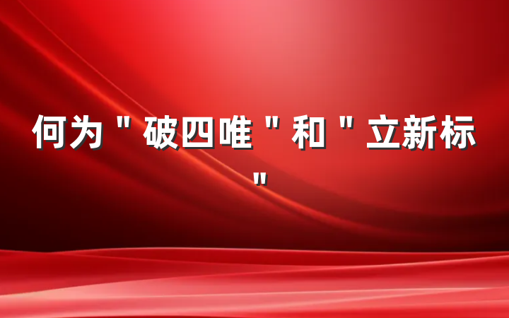 何为＂破四唯＂和＂立新标＂