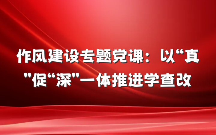 作风建设专题党课：以“真”促“深”一体推进学查改