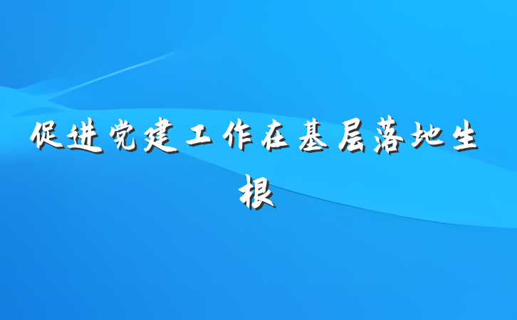 促进党建工作在基层落地生根