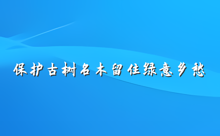 保护古树名木留住绿意乡愁