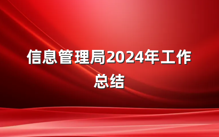 信息管理局2024年工作总结