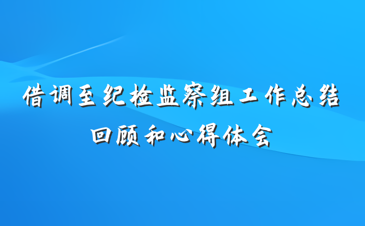 借调至纪检监察组工作总结回顾和心得体会