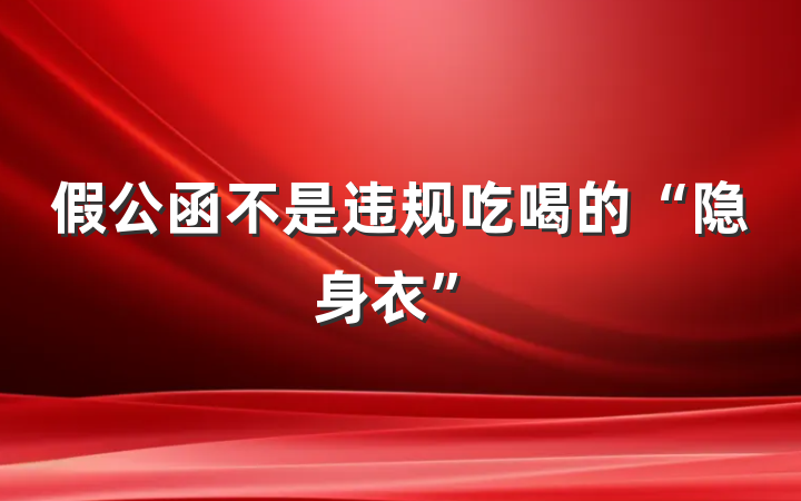 假公函不是违规吃喝的“隐身衣”
