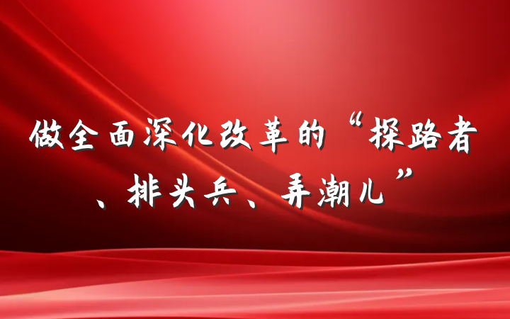 做全面深化改革的“探路者、排头兵、弄潮儿”