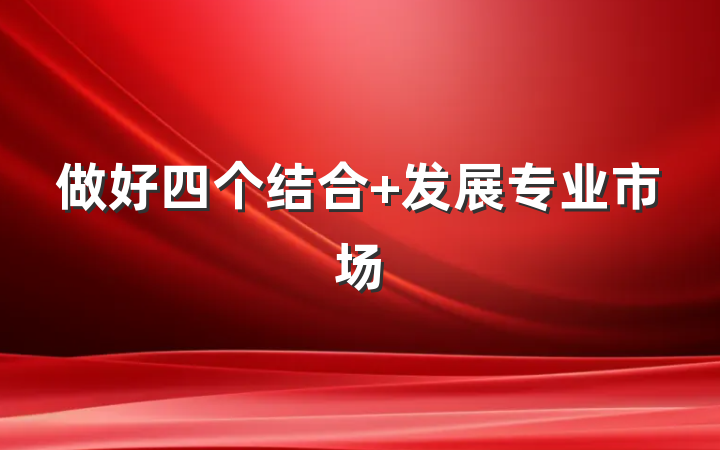 做好四个结合 发展专业市场