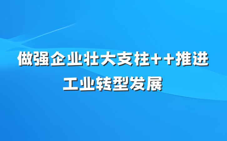 做强企业壮大支柱  推进工业转型发展
