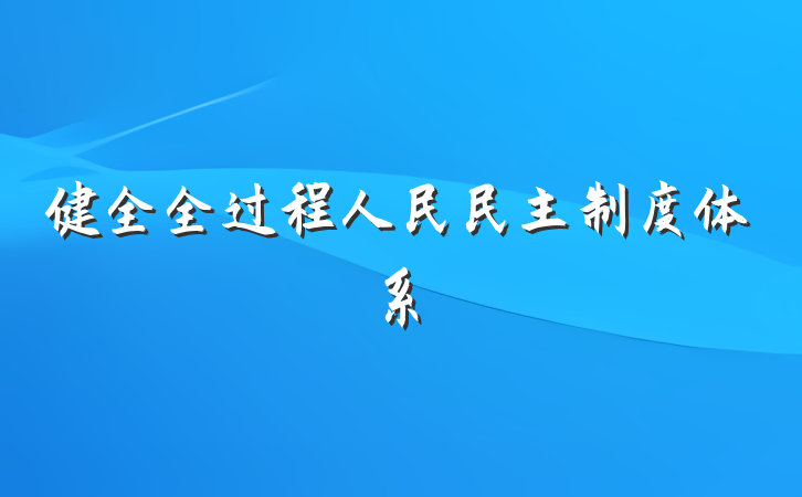 健全全过程人民民主制度体系