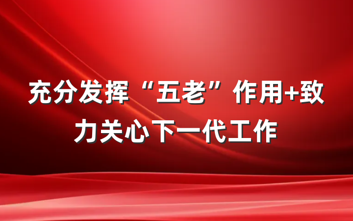 充分发挥“五老”作用 致力关心下一代工作