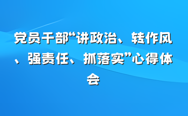 党员干部“讲政治、转作风、强责任、抓落实”心得体会