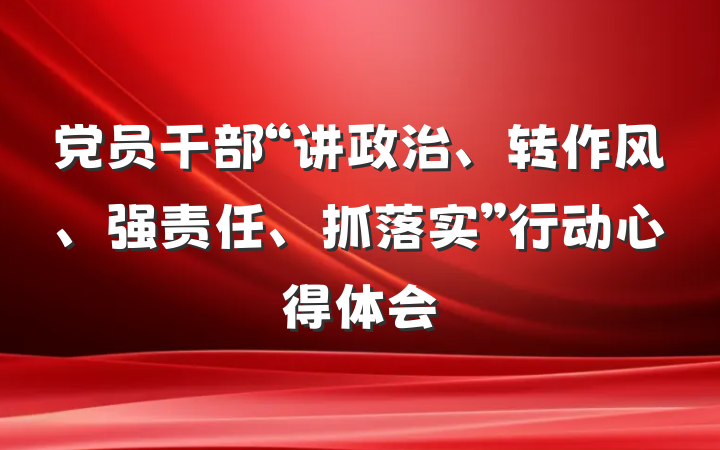 党员干部“讲政治、转作风、强责任、抓落实”行动心得体会