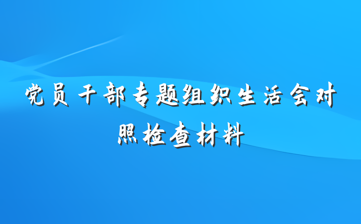 党员干部专题组织生活会对照检查材料