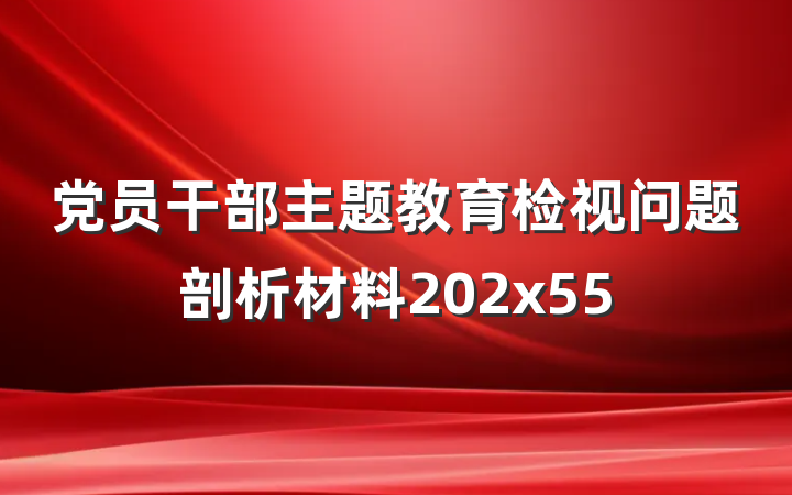 党员干部主题教育检视问题剖析材料202x55