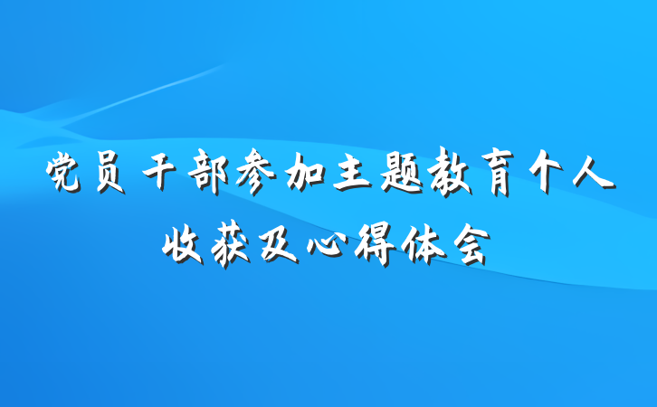 党员干部参加主题教育个人收获及心得体会