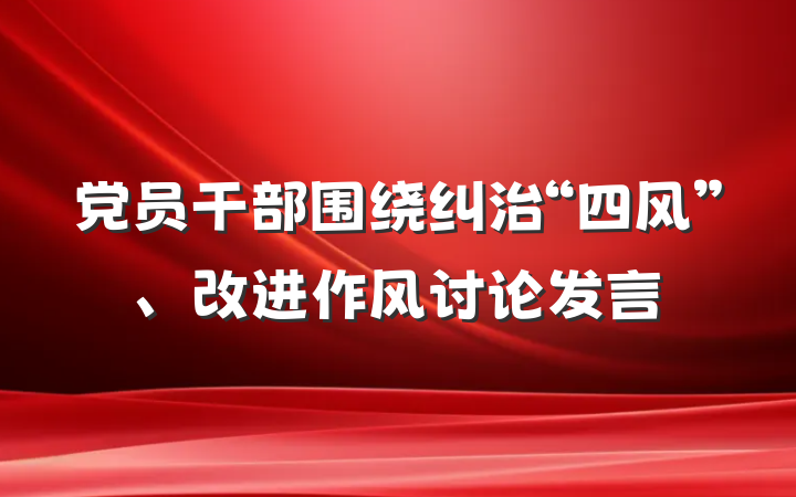 党员干部围绕纠治“四风”、改进作风讨论发言