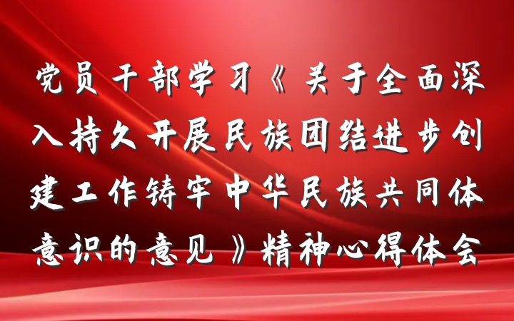 党员干部学习《关于全面深入持久开展民族团结进步创建工作铸牢中华民族共同体意识的意见》精神心得体会
