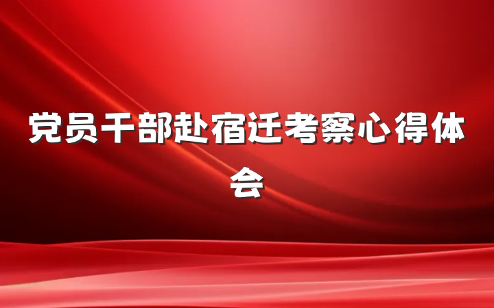 党员干部赴宿迁考察心得体会
