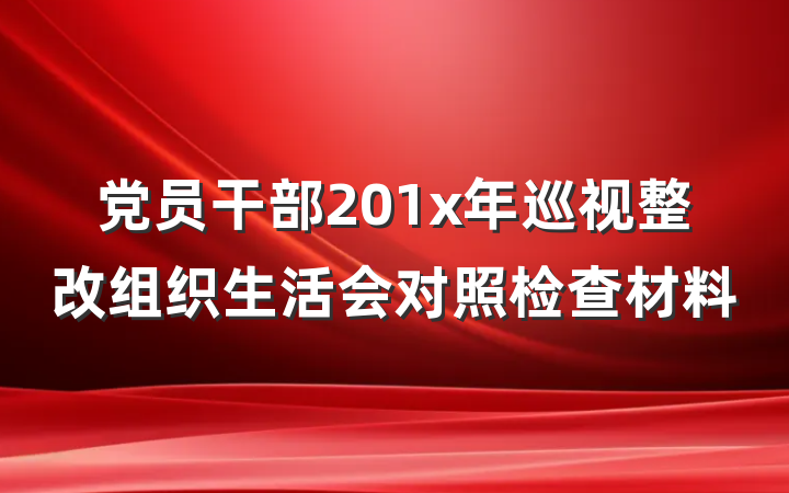 党员干部201x年巡视整改组织生活会对照检查材料