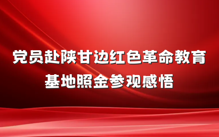 党员赴陕甘边红色革命教育基地照金参观感悟