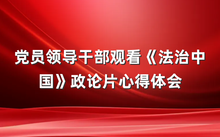 党员领导干部观看《法治中国》政论片心得体会