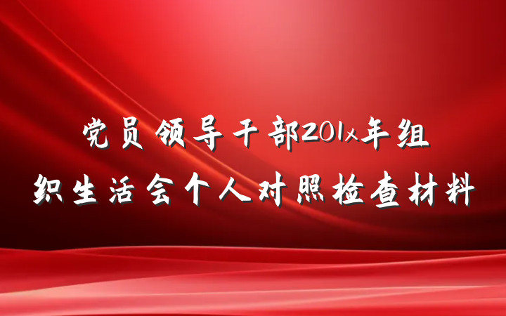 党员领导干部201x年组织生活会个人对照检查材料