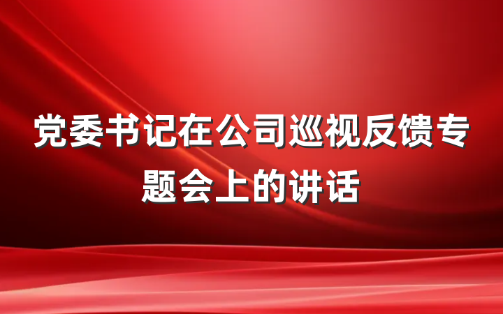 党委书记在公司巡视反馈专题会上的讲话