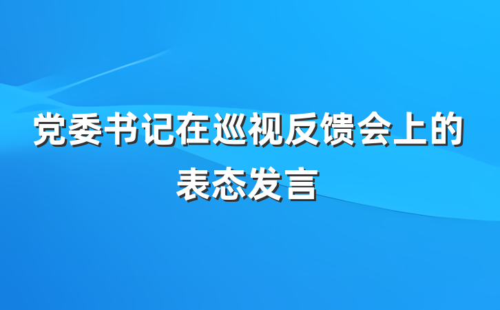 党委书记在巡视反馈会上的表态发言