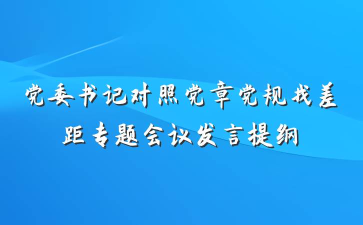 党委书记对照党章党规找差距专题会议发言提纲