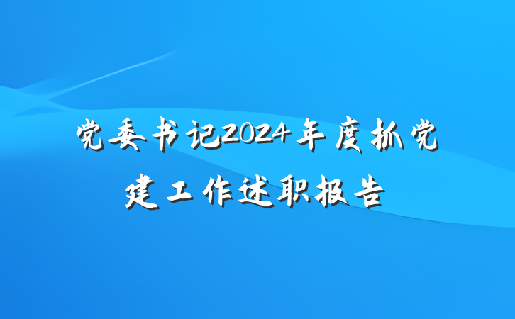 党委书记2024年度抓党建工作述职报告