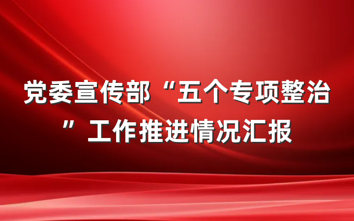 党委宣传部“五个专项整治”工作推进情况汇报