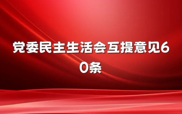 党委民主生活会互提意见60条