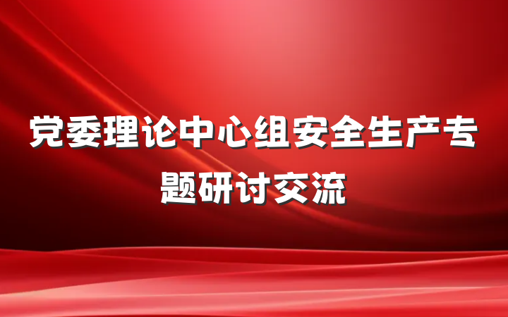 党委理论中心组安全生产专题研讨交流