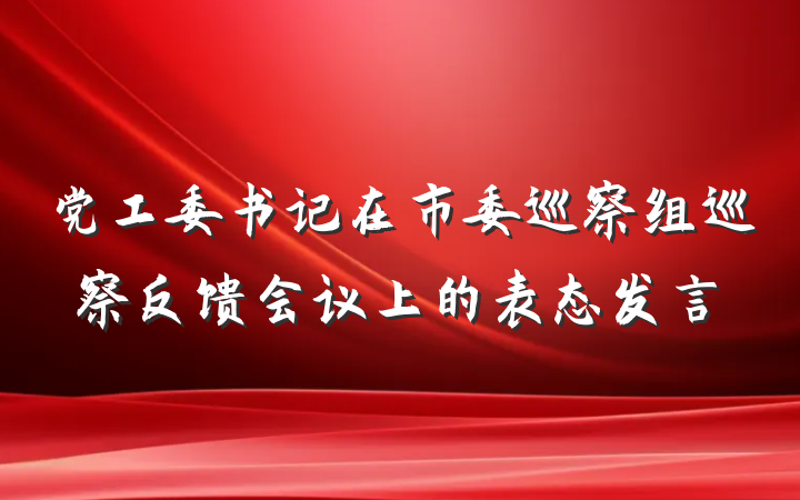 党工委书记在市委巡察组巡察反馈会议上的表态发言