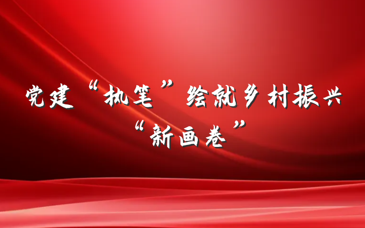 党建“执笔”绘就乡村振兴“新画卷”