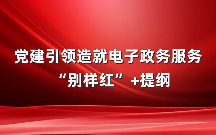 党建引领造就电子政务服务“别样红” 提纲