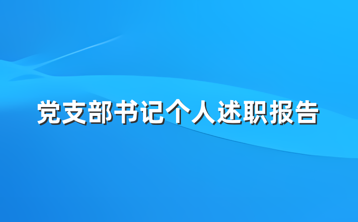 党支部书记个人述职报告