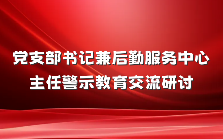 党支部书记兼后勤服务中心主任警示教育交流研讨