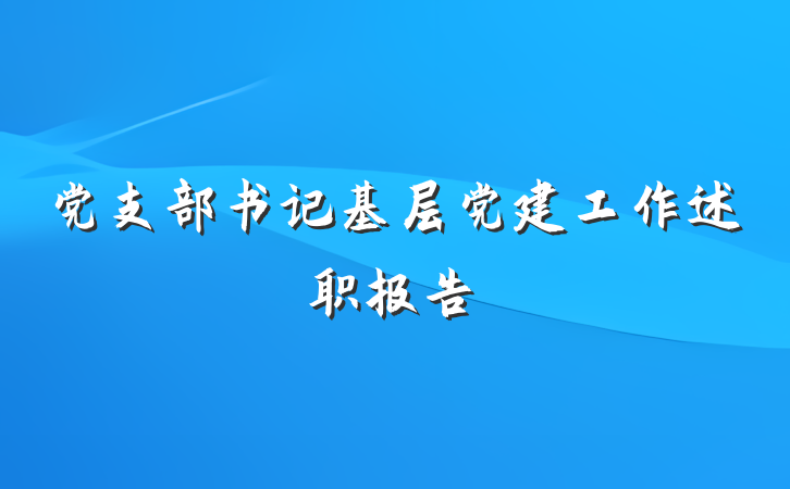 党支部书记基层党建工作述职报告