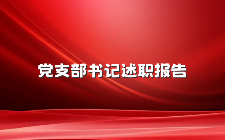 党支部书记述职报告