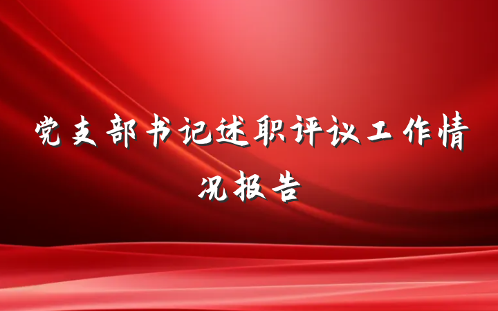 党支部书记述职评议工作情况报告